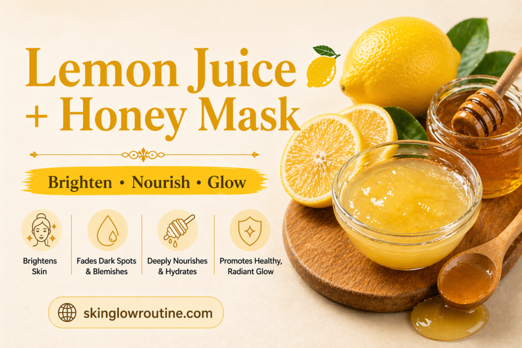 Lemon Juice + Honey Mask -skinglowroutine.com