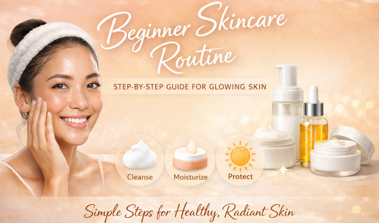 Beginner Skincare Routine (Step-by-Step): Simple Steps for Healthy, Glowing Skin