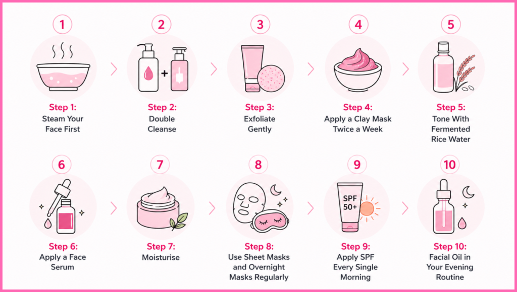 Korean Daily Skin Care Routine at Home