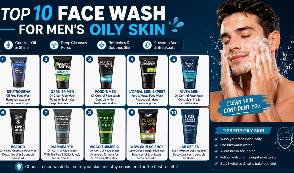 Top 10 Face Wash for Men’s Oily Skin – Best Picks 2026